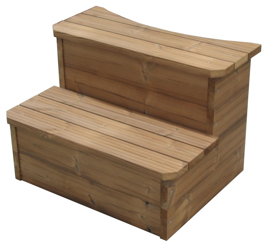 Schodki drewniane proste do wanien Ø180/Thermowood